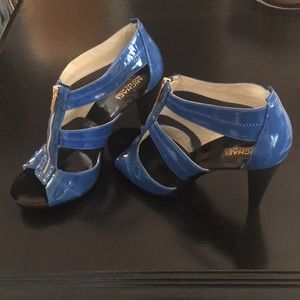 Michael Kors blue zip heels